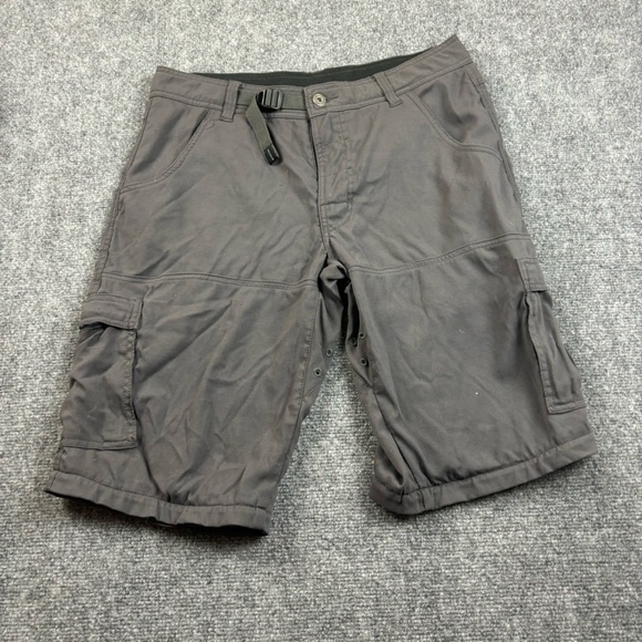 PRANA Mens Grey outdoorsy hiking Cargo Shorts size: Small x 32L - Picture 1 of 8